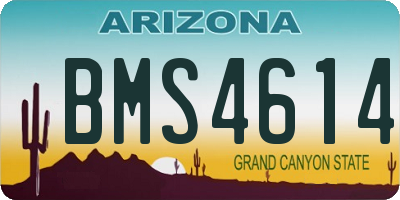 AZ license plate BMS4614