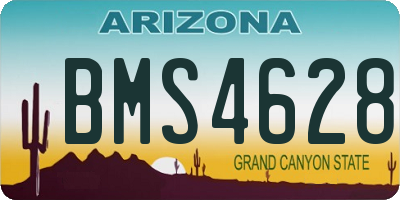AZ license plate BMS4628