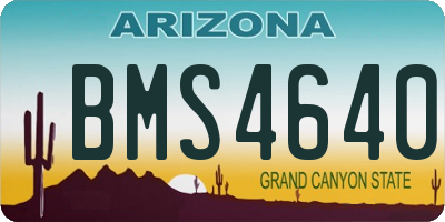 AZ license plate BMS4640