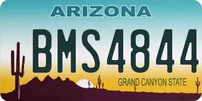AZ license plate BMS4844