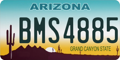 AZ license plate BMS4885