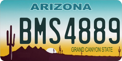 AZ license plate BMS4889