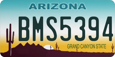 AZ license plate BMS5394
