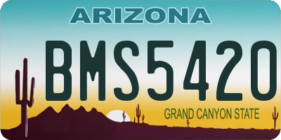 AZ license plate BMS5420