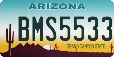 AZ license plate BMS5533