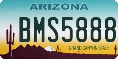 AZ license plate BMS5888