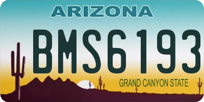AZ license plate BMS6193