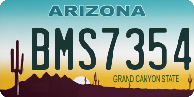 AZ license plate BMS7354