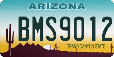 AZ license plate BMS9012