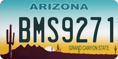 AZ license plate BMS9271