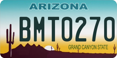 AZ license plate BMT0270