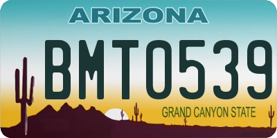 AZ license plate BMT0539
