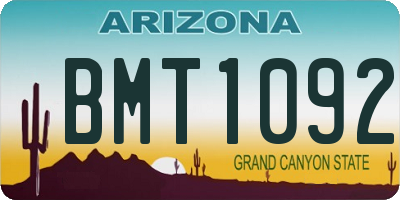 AZ license plate BMT1092