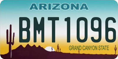 AZ license plate BMT1096