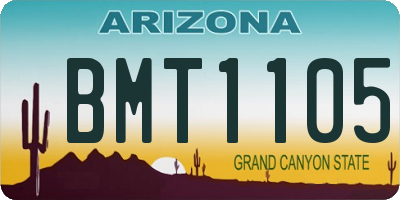AZ license plate BMT1105