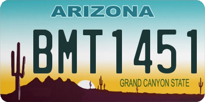 AZ license plate BMT1451