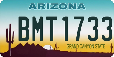 AZ license plate BMT1733
