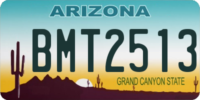 AZ license plate BMT2513