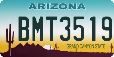 AZ license plate BMT3519