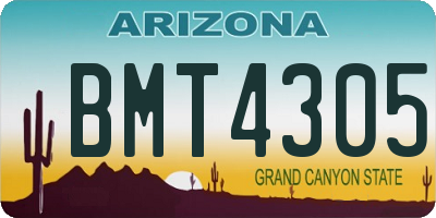 AZ license plate BMT4305