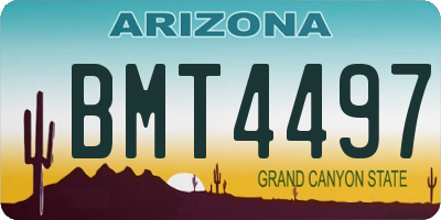 AZ license plate BMT4497