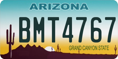 AZ license plate BMT4767