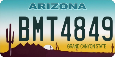 AZ license plate BMT4849