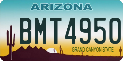 AZ license plate BMT4950