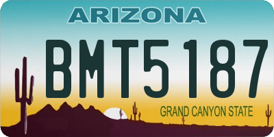 AZ license plate BMT5187