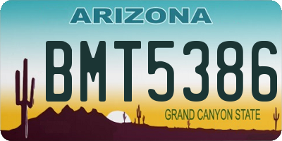 AZ license plate BMT5386