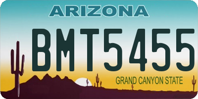 AZ license plate BMT5455
