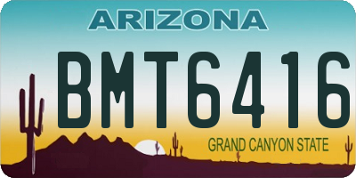 AZ license plate BMT6416