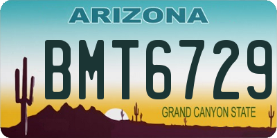 AZ license plate BMT6729