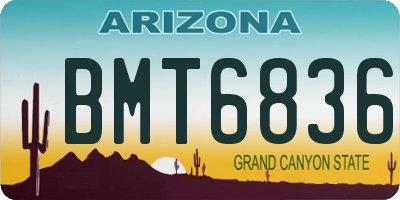 AZ license plate BMT6836