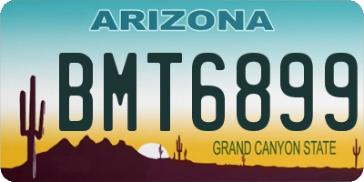AZ license plate BMT6899