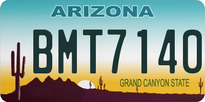 AZ license plate BMT7140