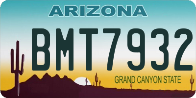 AZ license plate BMT7932