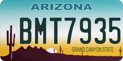 AZ license plate BMT7935