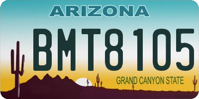 AZ license plate BMT8105