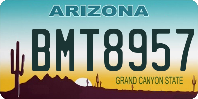 AZ license plate BMT8957