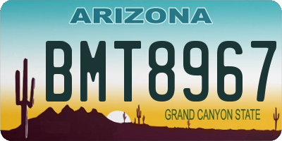 AZ license plate BMT8967