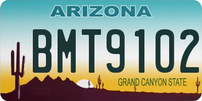 AZ license plate BMT9102