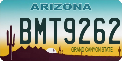 AZ license plate BMT9262