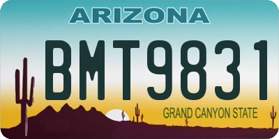 AZ license plate BMT9831