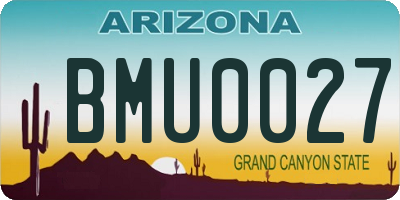 AZ license plate BMU0027