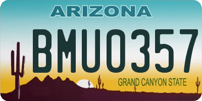 AZ license plate BMU0357