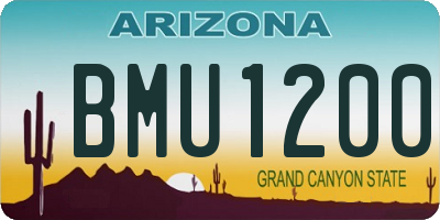 AZ license plate BMU1200