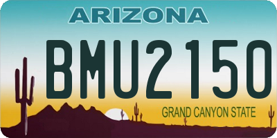 AZ license plate BMU2150