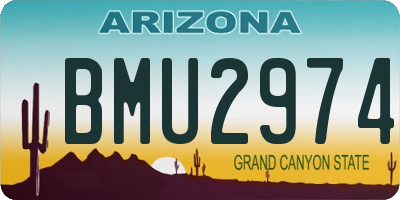 AZ license plate BMU2974