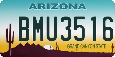 AZ license plate BMU3516